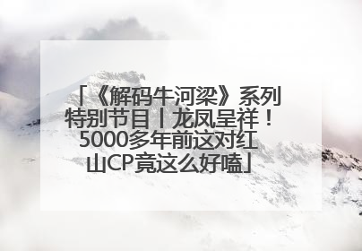 《解码牛河梁》系列特别节目丨龙凤呈祥！5000多年前这对红山CP竟这么好嗑