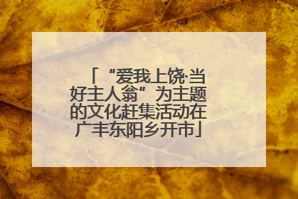 “爱我上饶·当好主人翁”为主题的文化赶集活动在广丰东阳乡开市
