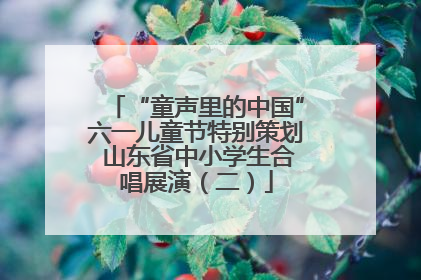 “童声里的中国”六一儿童节特别策划 山东省中小学生合唱展演（二）