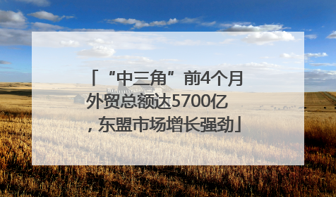 “中三角”前4个月外贸总额达5700亿，东盟市场增长强劲