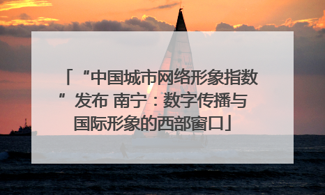 “中国城市网络形象指数”发布 南宁：数字传播与国际形象的西部窗口