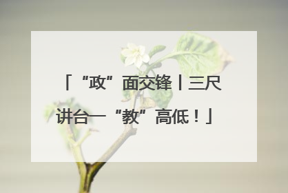 “政”面交锋丨三尺讲台一“教”高低！