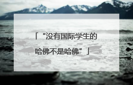 “没有国际学生的哈佛不是哈佛”