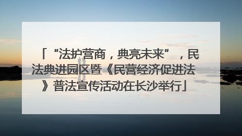 “法护营商，典亮未来”，民法典进园区暨《民营经济促进法》普法宣传活动在长沙举行