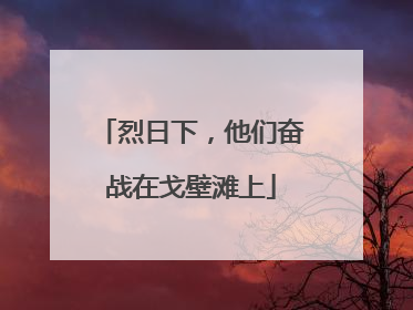 烈日下，他们奋战在戈壁滩上