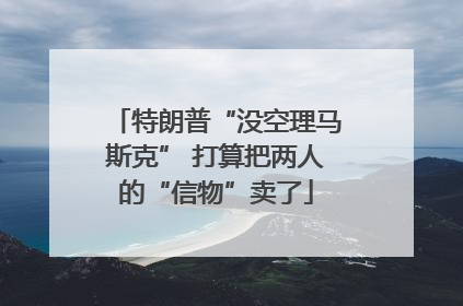 特朗普“没空理马斯克” 打算把两人的“信物”卖了