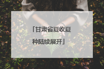 甘肃省夏收夏种陆续展开