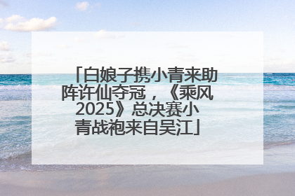 白娘子携小青来助阵许仙夺冠，《乘风2025》总决赛小青战袍来自吴江