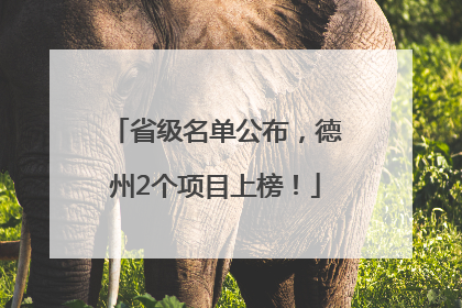 省级名单公布，德州2个项目上榜！