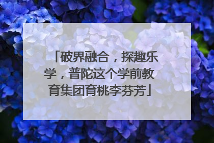 破界融合，探趣乐学，普陀这个学前教育集团育桃李芬芳