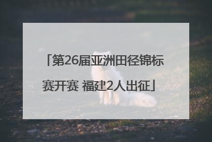第26届亚洲田径锦标赛开赛 福建2人出征