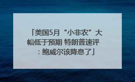 美国5月“小非农”大幅低于预期 特朗普速评：鲍威尔该降息了