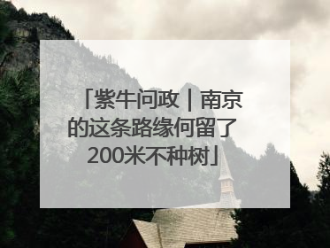 紫牛问政｜南京的这条路缘何留了200米不种树