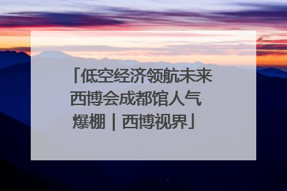 低空经济领航未来 西博会成都馆人气爆棚｜西博视界