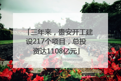 三年来，贵安开工建设217个项目，总投资达1108亿元