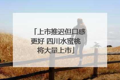 上市推迟但口感更好 四川水蜜桃将大量上市