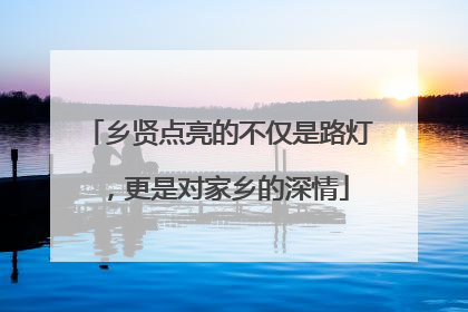 乡贤点亮的不仅是路灯，更是对家乡的深情