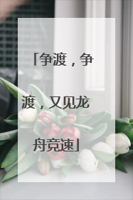 争渡，争渡，又见龙舟竞速