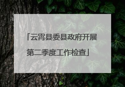 云霄县委县政府开展第二季度工作检查