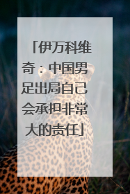 伊万科维奇：中国男足出局自己会承担非常大的责任