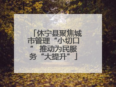 休宁县聚焦城市管理“小切口” 推动为民服务“大提升”