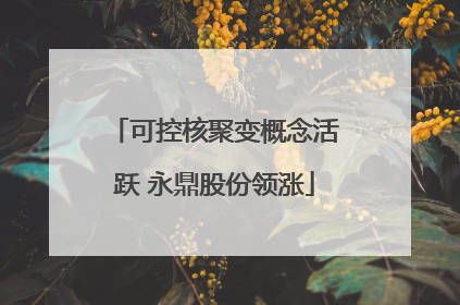 可控核聚变概念活跃 永鼎股份领涨