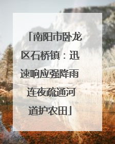 南阳市卧龙区石桥镇：迅速响应强降雨 连夜疏通河道护农田