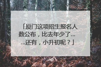 厦门这项招生报名人数公布，比去年少了……还有，小升初呢？