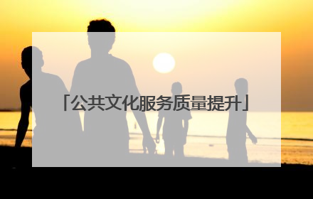 公共文化服务质量提升