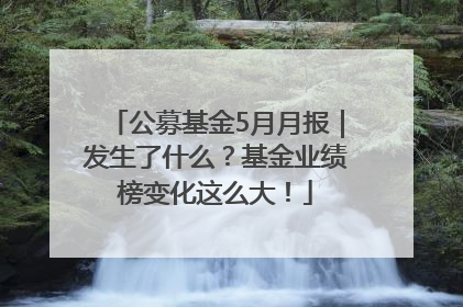 公募基金5月月报｜发生了什么？基金业绩榜变化这么大！