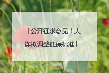 公开征求意见！大连拟调整低保标准
