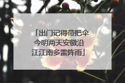 出门记得带把伞 今明两天安徽沿江江南多雷阵雨