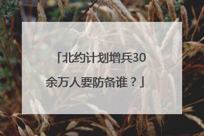 北约计划增兵30余万人要防备谁？