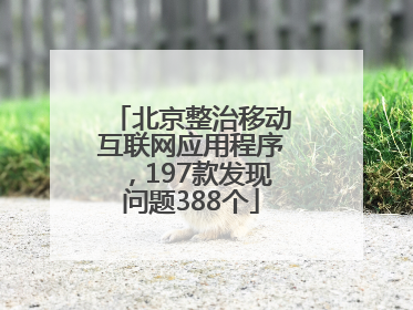北京整治移动互联网应用程序，197款发现问题388个