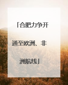 合肥力争开通至欧洲、非洲航线