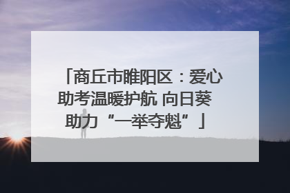 商丘市睢阳区：爱心助考温暖护航 向日葵助力“一举夺魁”