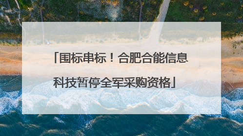 围标串标！合肥合能信息科技暂停全军采购资格