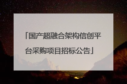 国产超融合架构信创平台采购项目招标公告