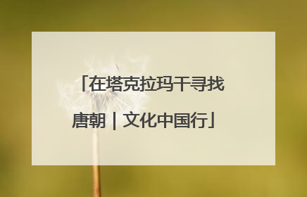 在塔克拉玛干寻找唐朝｜文化中国行