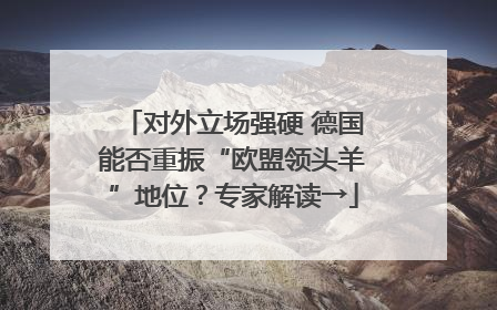 对外立场强硬 德国能否重振“欧盟领头羊”地位？专家解读→