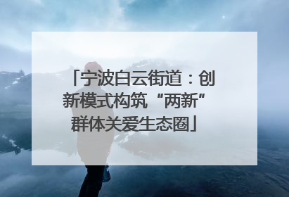 宁波白云街道：创新模式构筑“两新”群体关爱生态圈