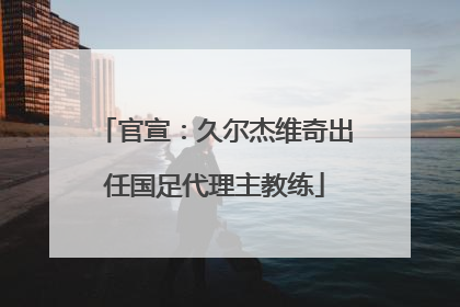 官宣：久尔杰维奇出任国足代理主教练