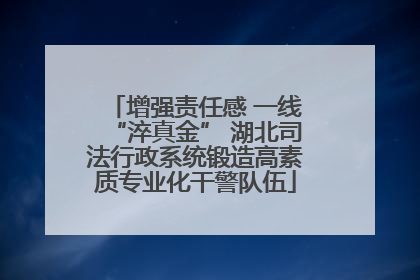 增强责任感 一线“淬真金” 湖北司法行政系统锻造高素质专业化干警队伍
