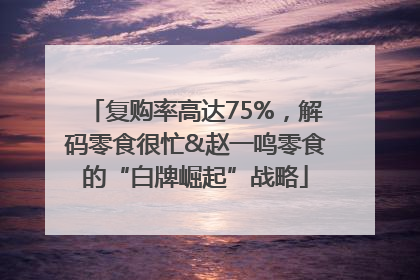 复购率高达75%，解码零食很忙&赵一鸣零食的“白牌崛起”战略