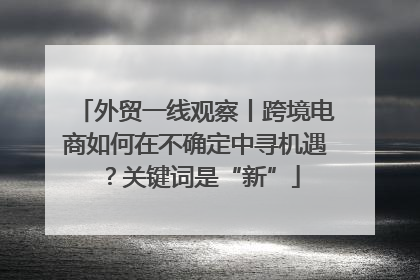 外贸一线观察丨跨境电商如何在不确定中寻机遇？关键词是“新”