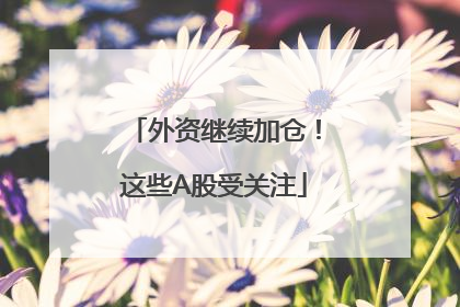 外资继续加仓！这些A股受关注