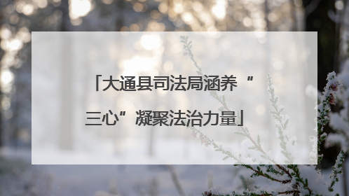 大通县司法局涵养“三心”凝聚法治力量