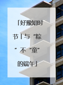 好豫知时节丨与“粽”不“童”的端午