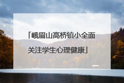 峨眉山高桥镇小全面关注学生心理健康