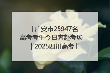 广安市25947名高考考生今日奔赴考场｜2025四川高考